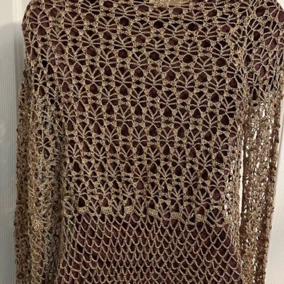 NWT - NY Collection Boho Festival Crocheted Beaded Cardigan Size XS - Picture 5 of 6